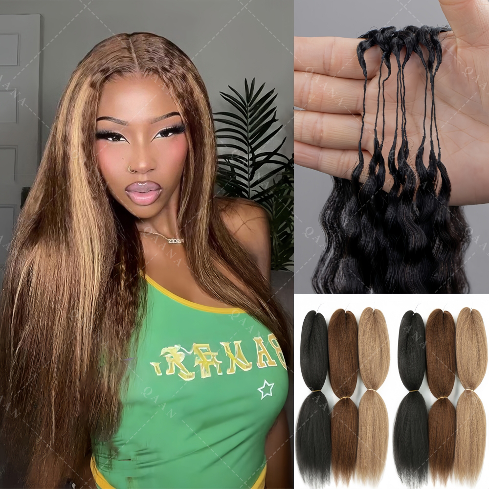 Feather Hair Extension - Kinky Straight Feather Crochet Hair Bulk