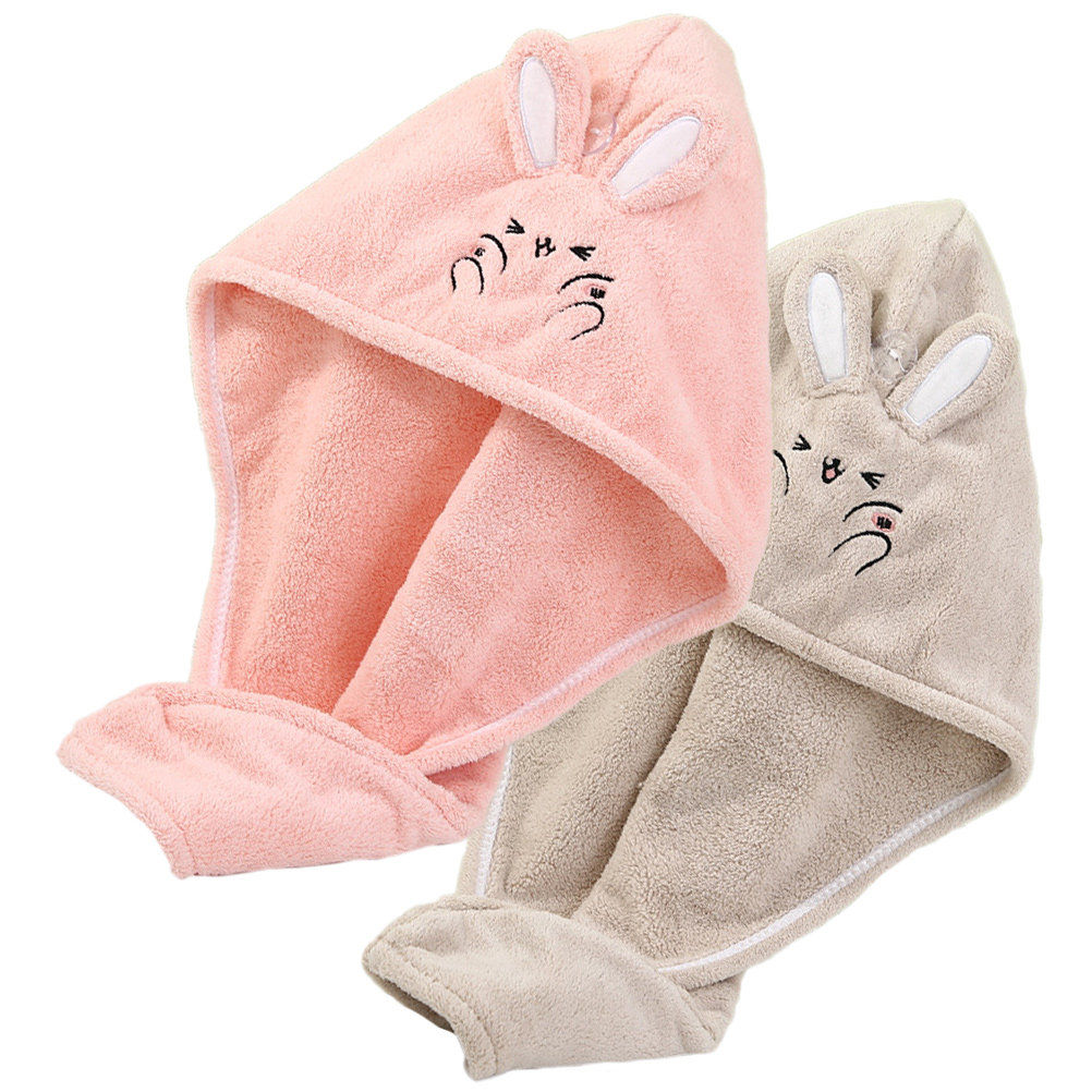 Hair Turban Towel - 2Pcs Absorbent Hair Drying Wrap Towel