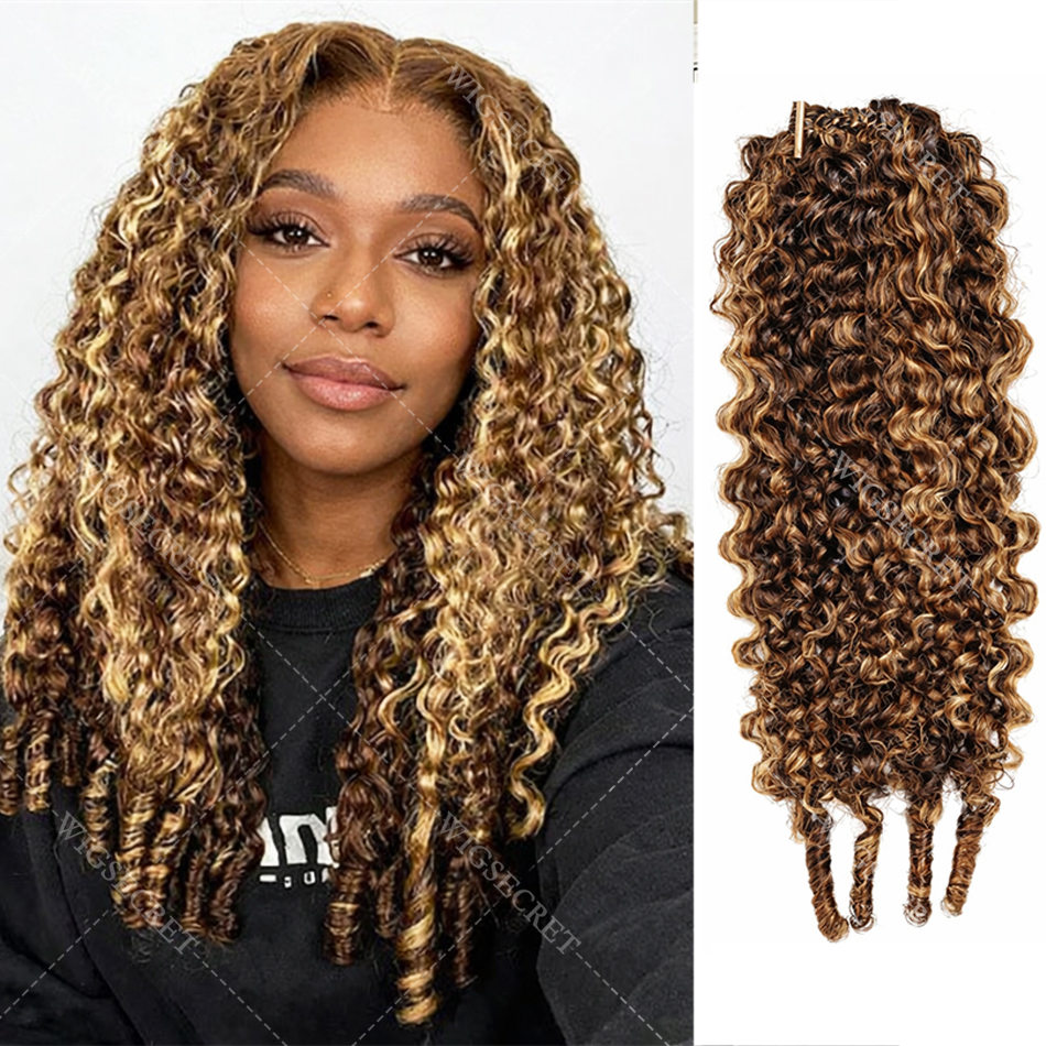Feather Hair Extension - Miracle Knots Burmese Curly Crochet Human