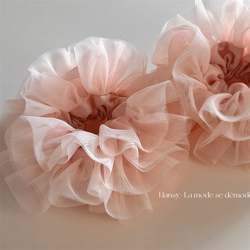 Hair Net Invisible - Pink heavy industry lace princess style