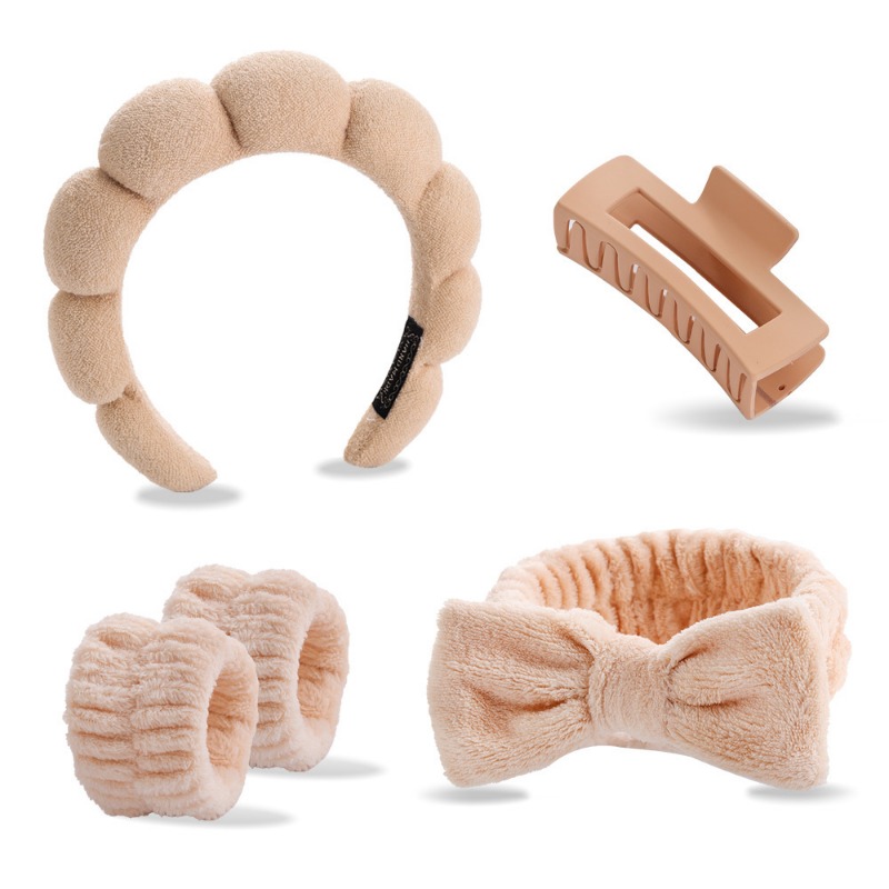 Hair Care Gift - 5pcs/Set Spa Headband Wristband Set with
