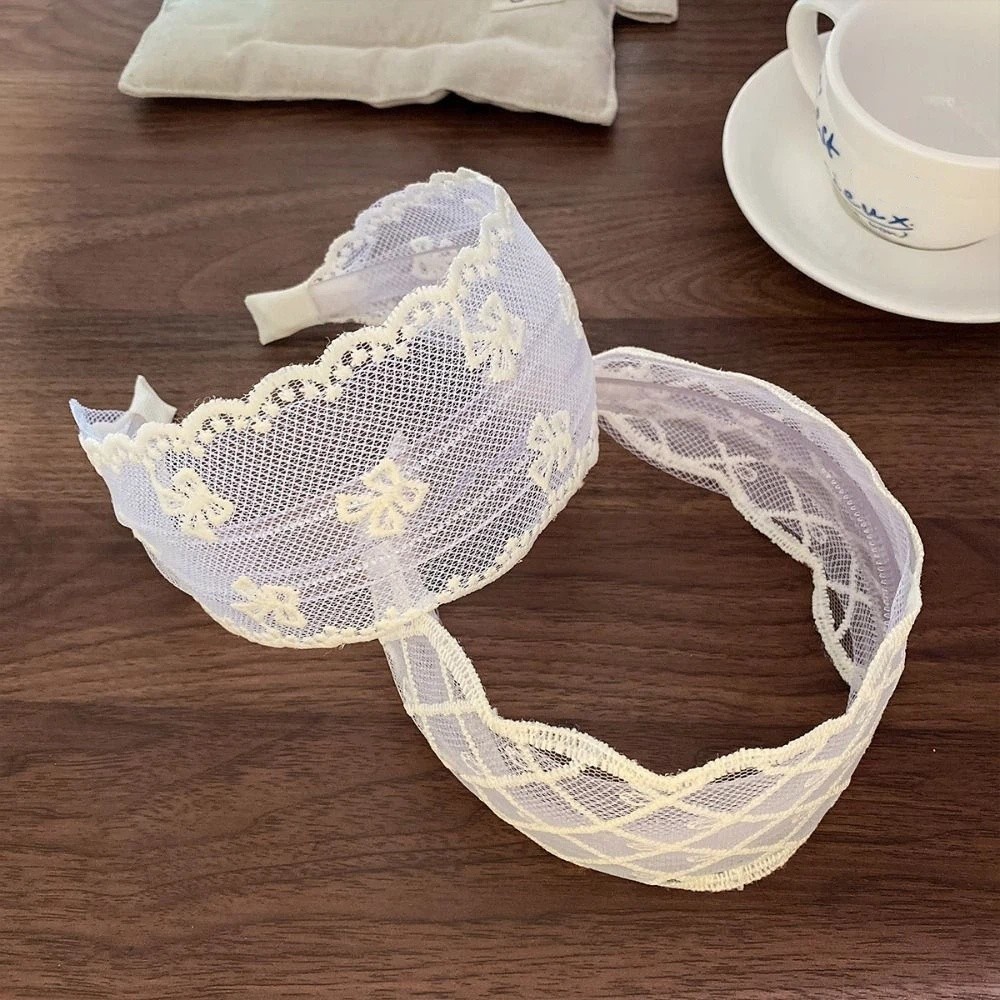 Hair Net Invisible - Cute Korean Style Embroidery Lace Headband