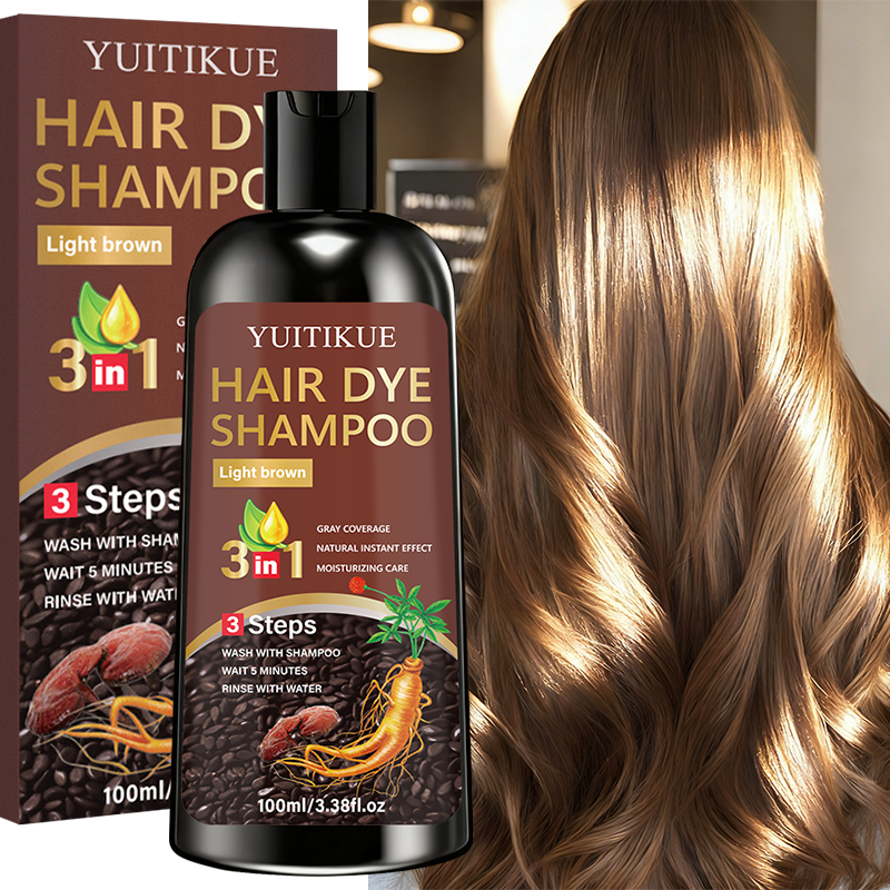 Hair Care Steps - YUITIKUE 3-in-1 Light Brown Hair Dye