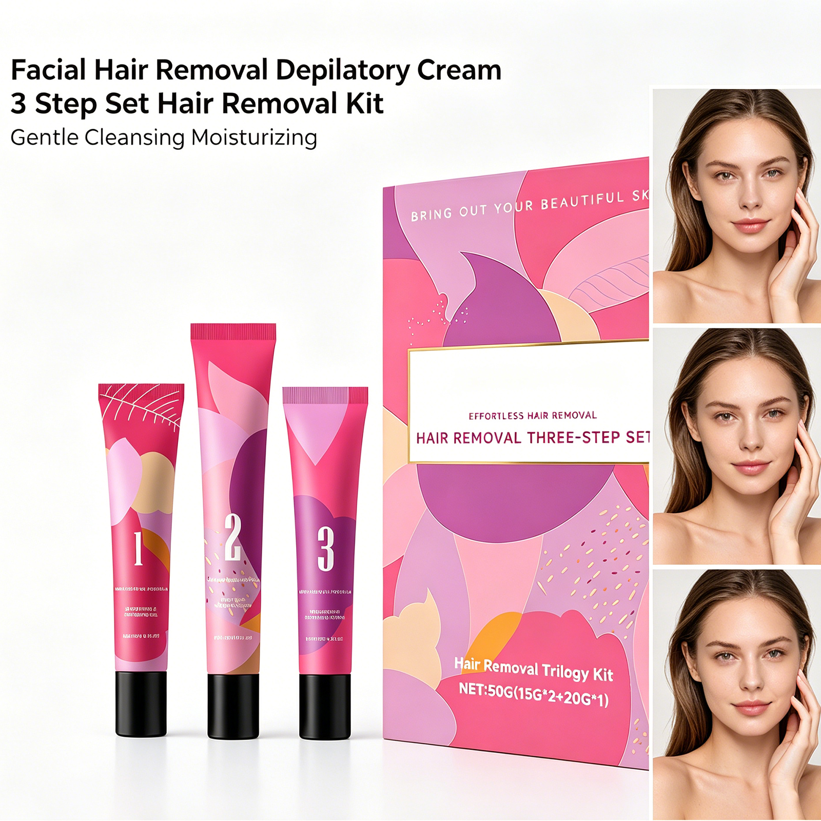 Facial Hair Removal 3-Step Kit - Hair Care Steps review and price