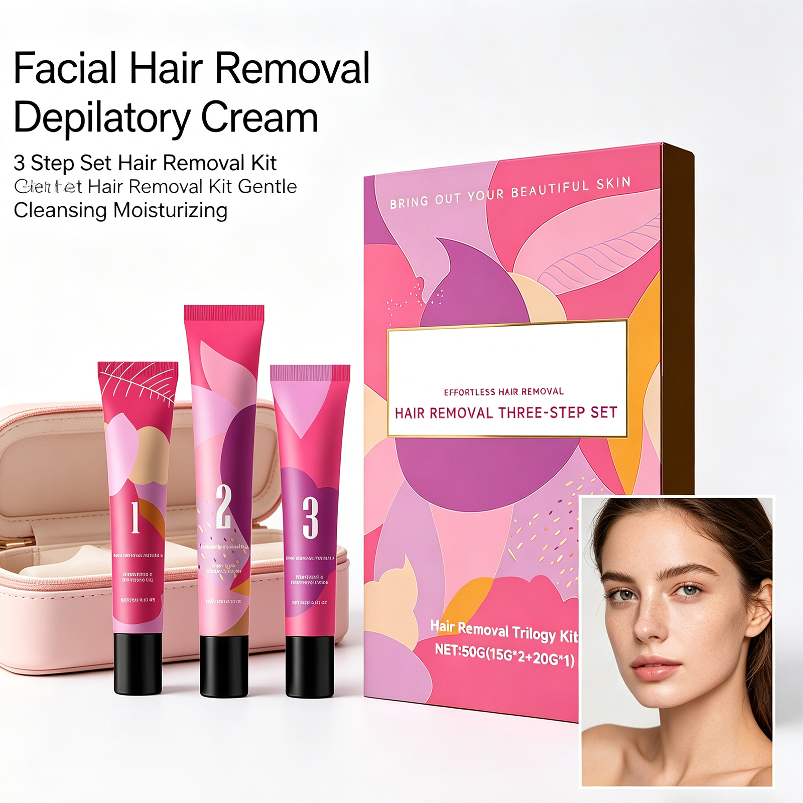 Facial Hair Removal 3-Step Kit - Hair Care Steps review and price