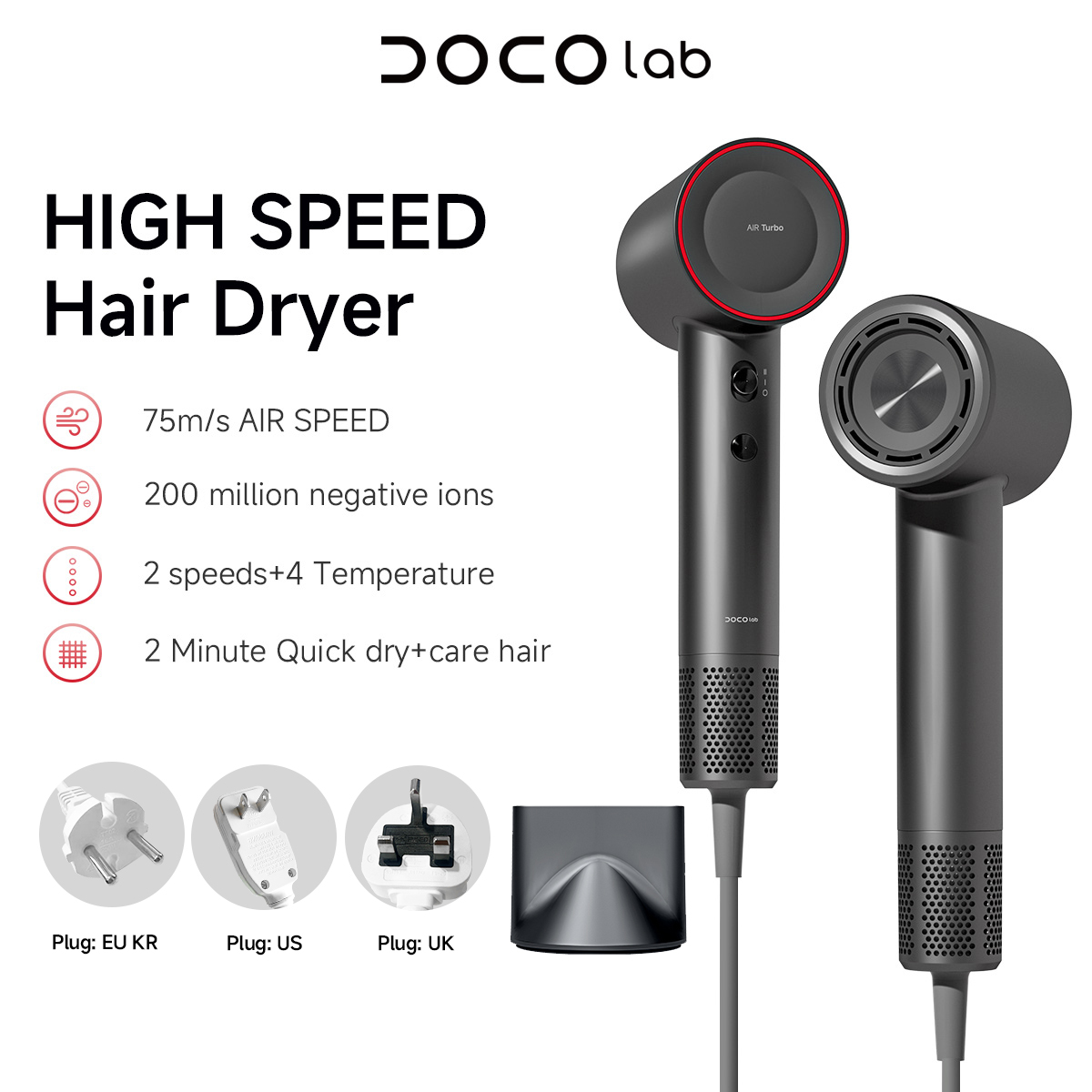 DOCO Hair Dryer High Speed 75m - Hair Care Gift review and price
