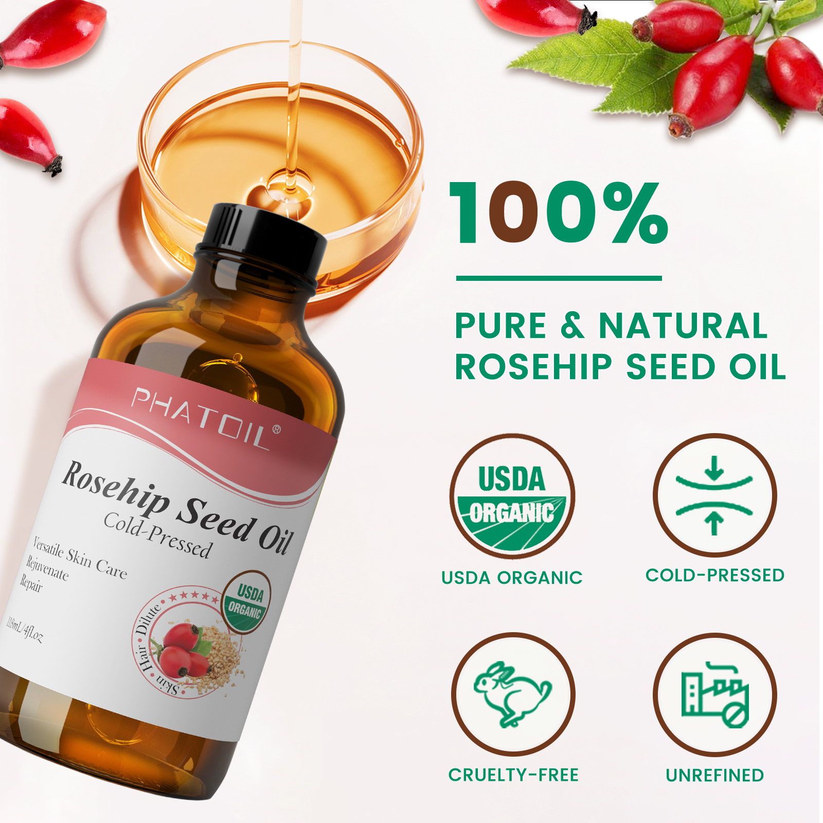 PHATOIL 118ml Organic Face Oil - Castor Oil Cold Press review and price