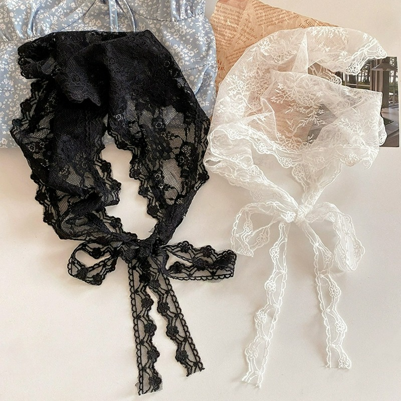 Lace Up Floral Triangle Headsc - Hair Net Invisible review and price