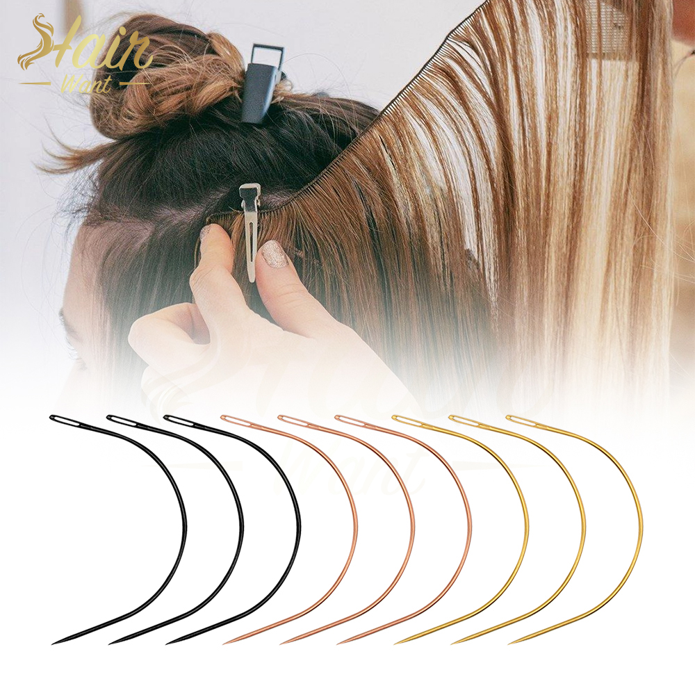 Hair Want 10Pcs Curved Needles - Feather Hair Extension review and price