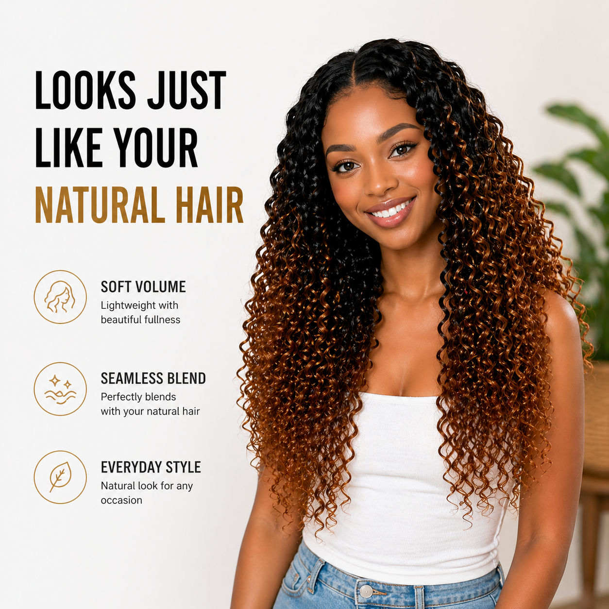 TB30 Brown Kinky Curly Crochet - Feather Hair Extension review and price