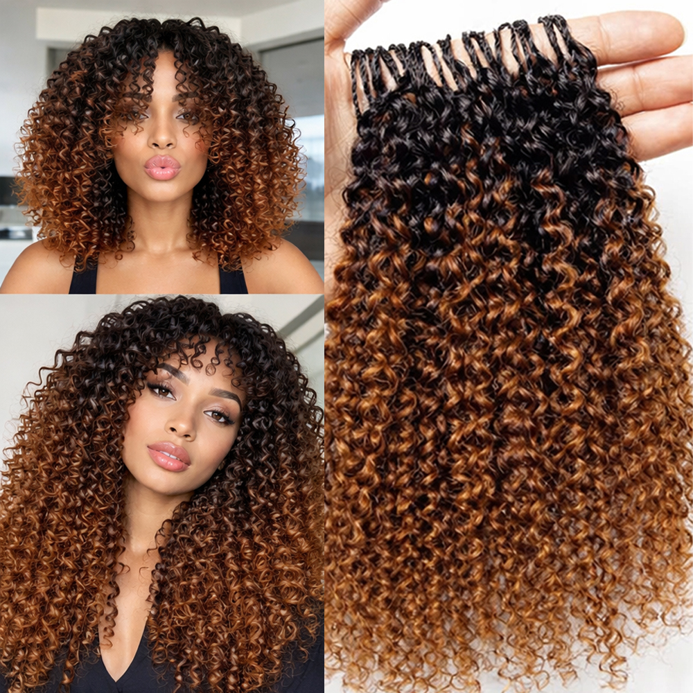 TB30 Brown Kinky Curly Crochet - Feather Hair Extension review and price