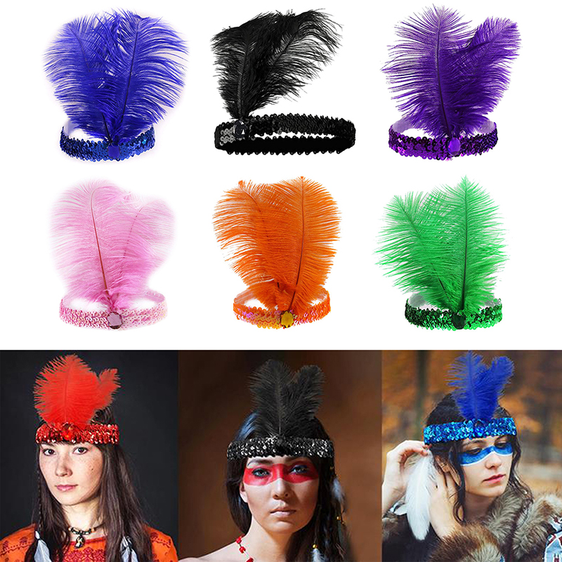 Sequins Feather Crystal Headba - Feather Hair Extension review and price