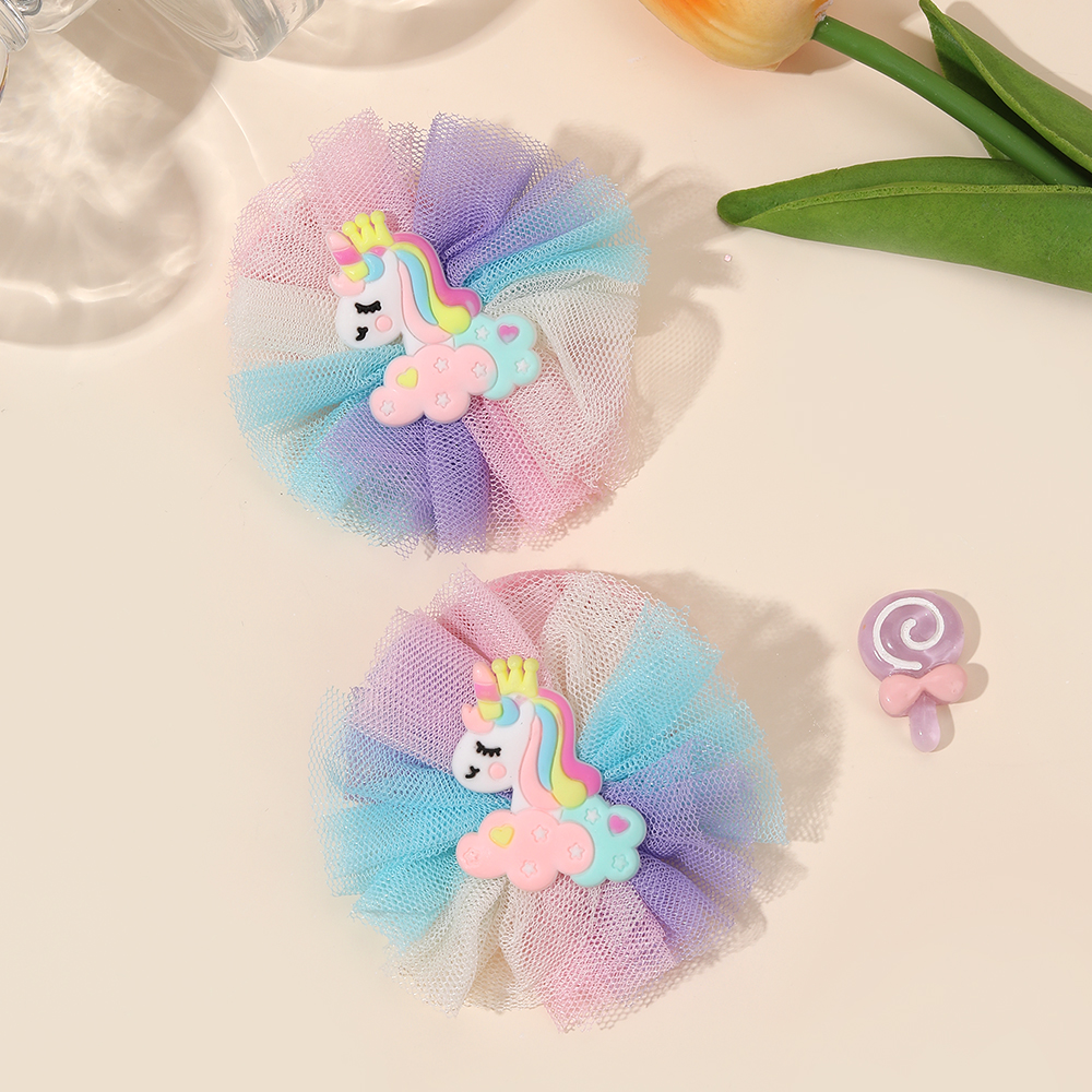 2Pcs Cartoon Unicorn Hair Tie  - Hair Net Invisible review and price